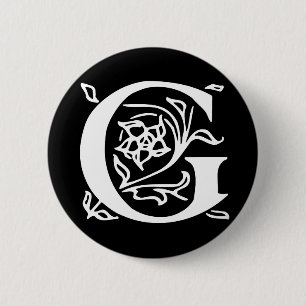 Bóton Redondo 5.08cm Letra extravagante G