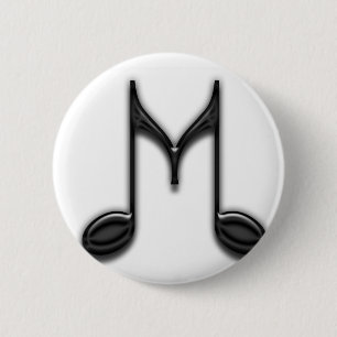 Bóton Redondo 5.08cm Letra musical de "M"