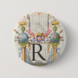 Bóton Redondo 5.08cm Letra R de Mira Calligraphiae Monumenta