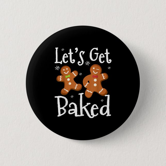 Bóton Redondo 5.08cm Let's Get Baked Cookie Baking Team Gingerbread Chr (Frente)