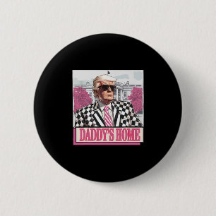Bóton Redondo 5.08cm Leve a América Ck Papai para Casa Funny Pink Donal