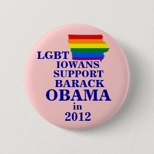 Bóton Redondo 5.08cm LGBT Iowans para Obama 2012