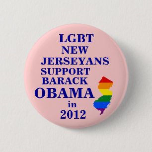 Bóton Redondo 5.08cm LGBT Jerseyans novo para Obama 2012