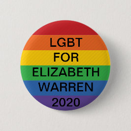 Bóton Redondo 5.08cm LGBT para Elizabeth Warren Presidente 2020 Botão