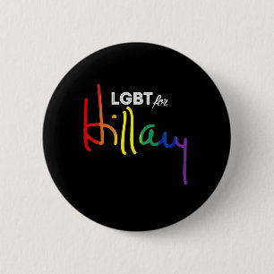 Bóton Redondo 5.08cm LGBT para Hillary Clinton