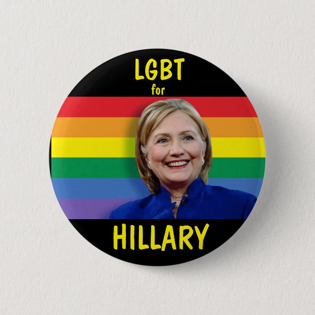 Bóton Redondo 5.08cm LGBT para Hillary Clinton (Frente)
