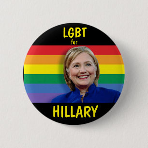 Bóton Redondo 5.08cm LGBT para Hillary Clinton