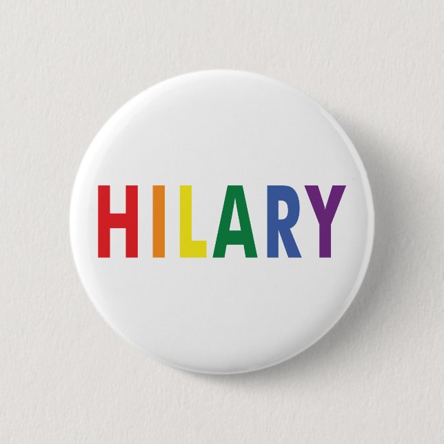 Bóton Redondo 5.08cm LGBT para Hillary Clinton Pinback Button (Frente)
