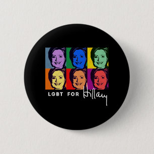 Bóton Redondo 5.08cm LGBT para Hillary Clinton - pop art - .png