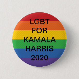 Bóton Redondo 5.08cm LGBT para Kamala Harris 2020 Botão