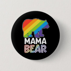 Bóton Redondo 5.08cm LGBTQ Ally Mama Bear Orgulho Mês