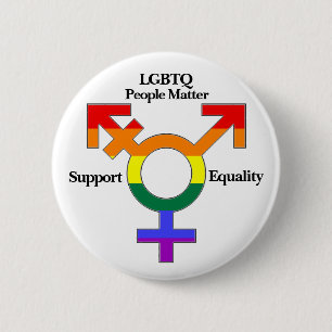 Bóton Redondo 5.08cm LGBTQ People Matter, Support Equality Button