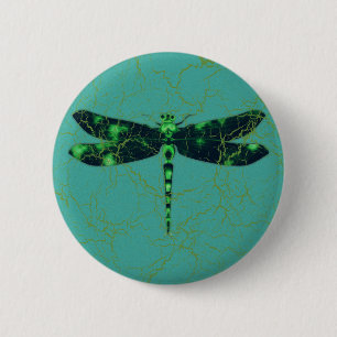 Bóton Redondo 5.08cm Libélula verde