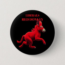 BÓTON REDONDO 5.08CM LIBERAIS SÃO UM BURRO VERMELHO