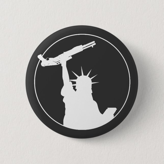 Bóton Redondo 5.08cm Liberdade com espingarda (Frente)