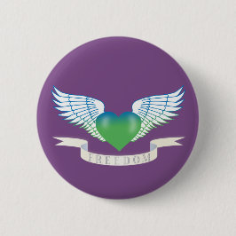 Bóton Redondo 5.08cm Liberdade de escuta com asas