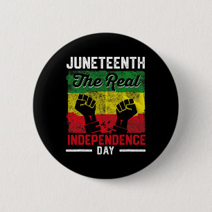 Bóton Redondo 5.08cm Liberdade Juneteenth Dia da Independência Real Lib
