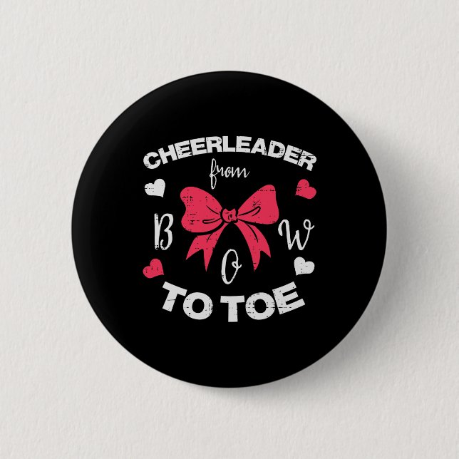 Bóton Redondo 5.08cm Lider De Torcida De Laço A Pé Cheerleading Mulhere (Frente)
