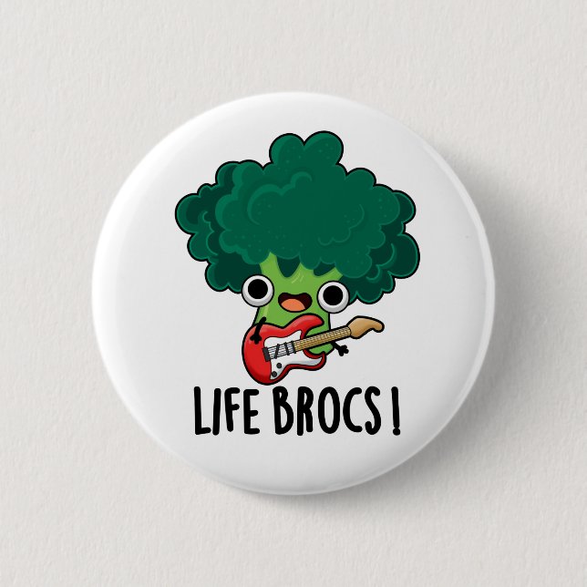 Bóton Redondo 5.08cm Life Brocs Funny Veggie Broccoli Pun (Frente)