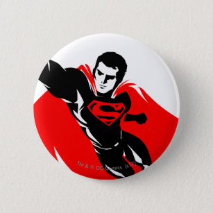 Bóton Redondo 5.08cm Liga da Justiça  Superman Flying Noir Pop Art