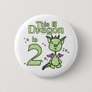 Bóton Redondo 5.08cm Lil Dragon segundo aniversário