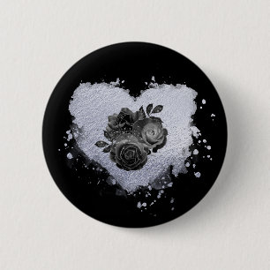 Bóton Redondo 5.08cm *~* Lilac Flores Iridescentes do Coração Mulhere