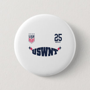 Bóton Redondo 5.08cm Lilly Reale 25 Branco Uswnt Licença Oficial