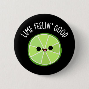 Bóton Redondo 5.08cm Limão Sentindo Bom Limão Engraçado Citrus Pun Dark
