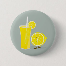 Bóton Redondo 5.08cm Limão sorridente com limonada