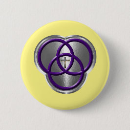 Bóton Redondo 5.08cm Linda Trindade Cristã Anda com Cruz