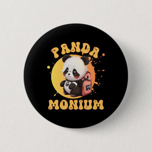 Bóton Redondo 5.08cm Lindo Chibi Kawaii Panda Nome Ano Escolar Nas Cost