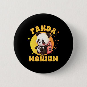 Bóton Redondo 5.08cm Lindo Chibi Kawaii Panda Nome Ano Escolar Nas Cost