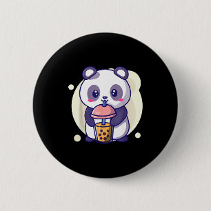 Bóton Redondo 5.08cm Lindo panda kawaii bebe chá de bolha boba kawaiiCu