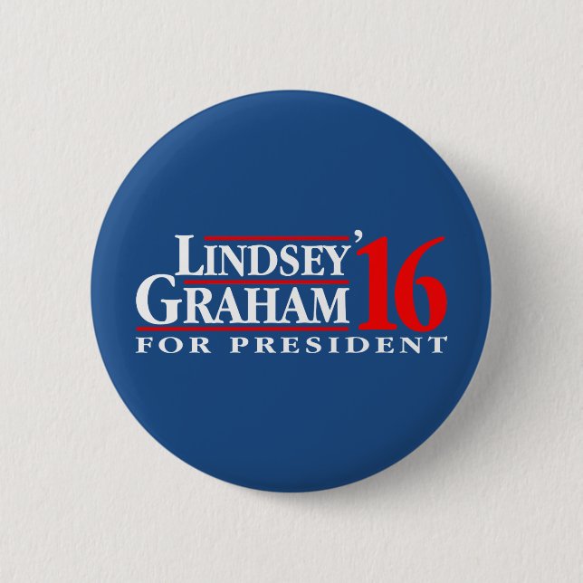 Bóton Redondo 5.08cm Lindsey Graham para o presidente (Frente)