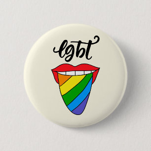 Bóton Redondo 5.08cm Língua arco-íris LGBT