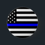 Bóton Redondo 5.08cm - Linha Azul Fino da Polícia de Bandeira dos EUA<br><div class="desc">- EUA - Policial Thin Blue Line American Flag.american blue thin line,  flag, law, oficial, policial, policial, policial, policial, estadual</div>