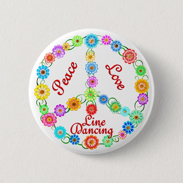Bóton Redondo 5.08cm Linha de amor dança da paz (Frente)