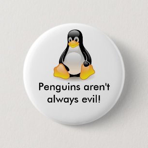 Bóton Redondo 5.08cm Linux-pinguim-Tux