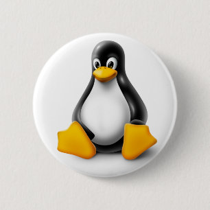 Bóton Redondo 5.08cm Linux Tux o pinguim