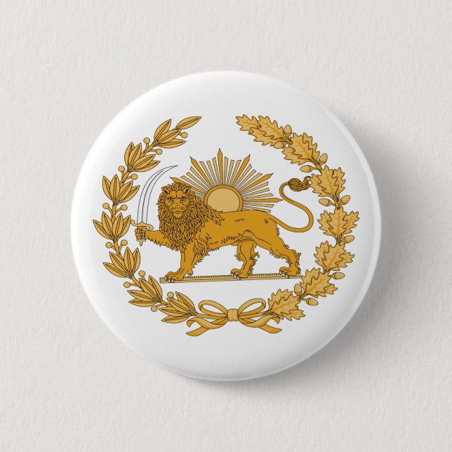 Bóton Redondo 5.08cm Lion do logotipo da bandeira iraniana (Frente)