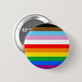 Bóton Redondo 5.08cm Listras da Bandeira de Progresso LGBTQ+