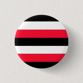 Bóton Redondo 5.08cm Listras pretas, brancas e vermelhas
