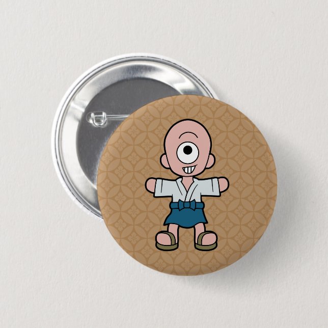 Bóton Redondo 5.08cm Little Hitotsume-kozo Yokai (Frente & Verso)