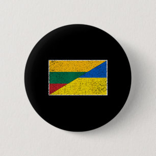 Bóton Redondo 5.08cm Lituânia Bandeira da Ucrânia Lituano Ucraniano Naç