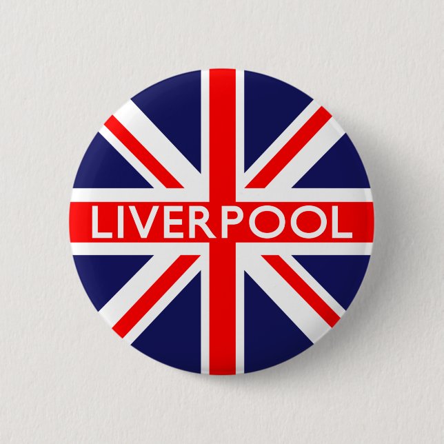 Bóton Redondo 5.08cm Liverpool: Bandeira Britânica (Frente)