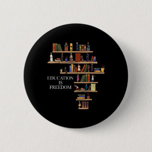 Bóton Redondo 5.08cm Livro Educação É Liberdade Leitor Mês da História 