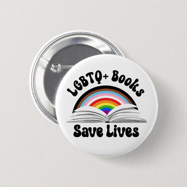 Bóton Redondo 5.08cm Livros LGBTQ+ salvam vidas (Frente & Verso)