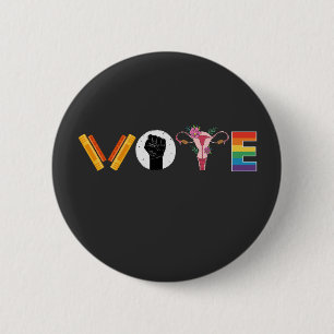 Bóton Redondo 5.08cm Livros VOTE Útero Apoio LGBT