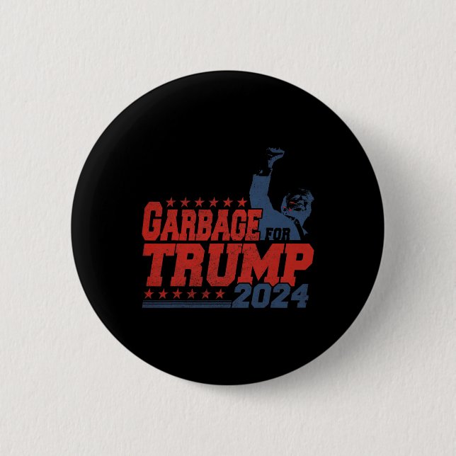 Bóton Redondo 5.08cm Lixo Para Trump 2024 (Frente)