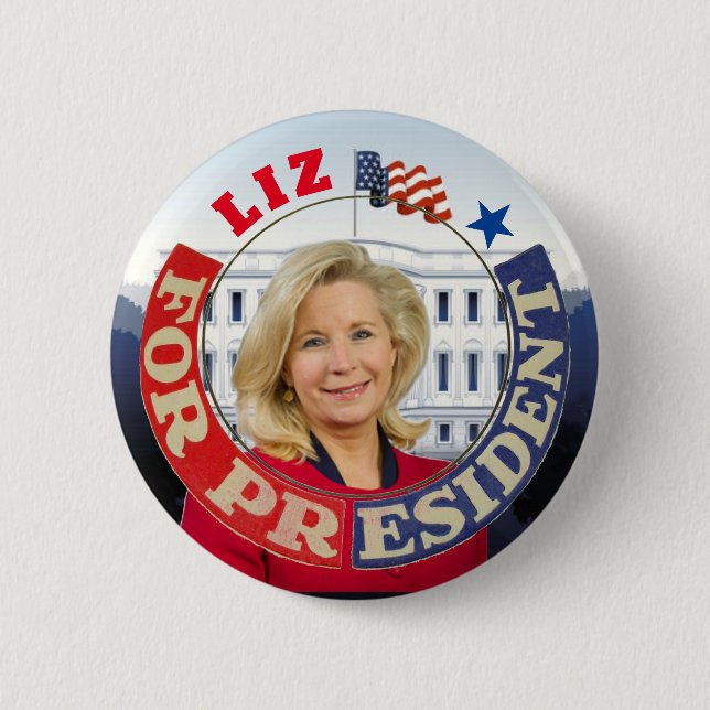Bóton Redondo 5.08cm Liz Cheney para Presidente (Frente)